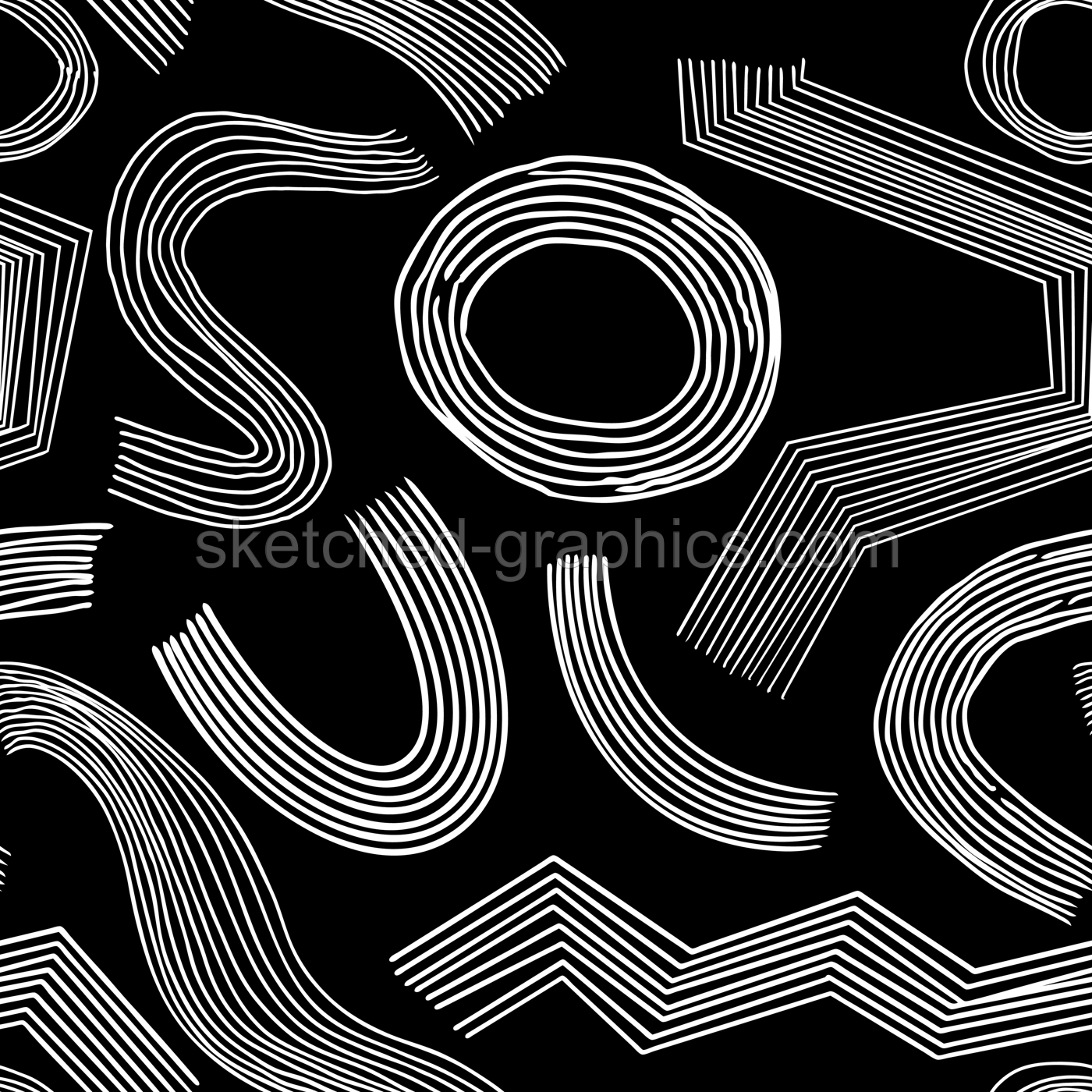 Abstract seamless pattern. Vector background with shapes, lines, brushes, waves and abstract objects. Perfect  print, poster, fabric, packaging, textile. Minimalist forms in the style of modern art. Illustration